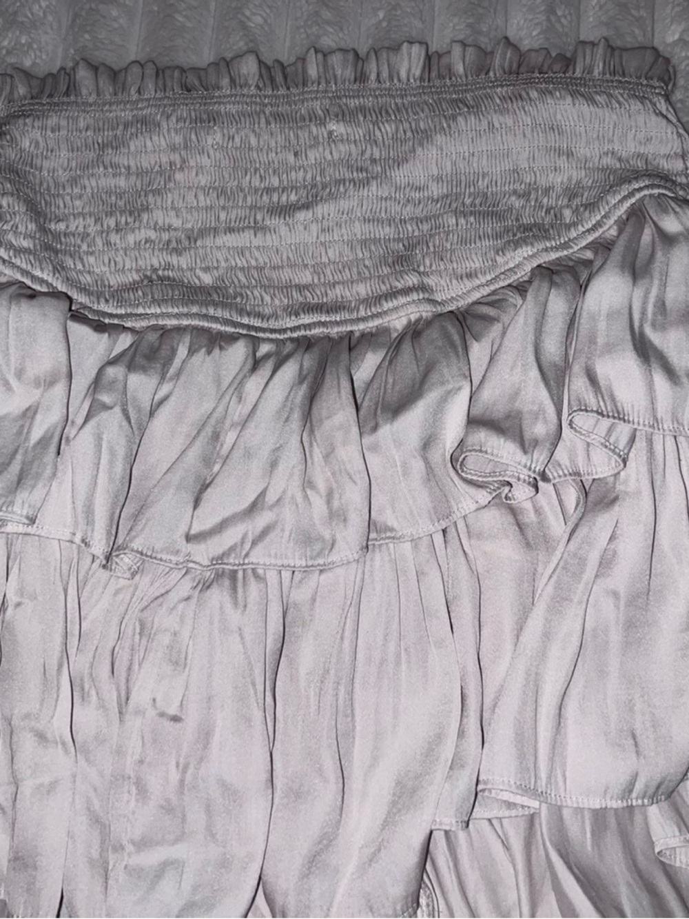 Mustard Seed Pale Gray Smocked Ruffle Skort